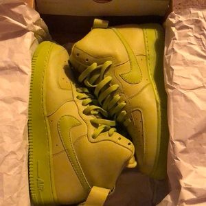 lime green air force 1 high top